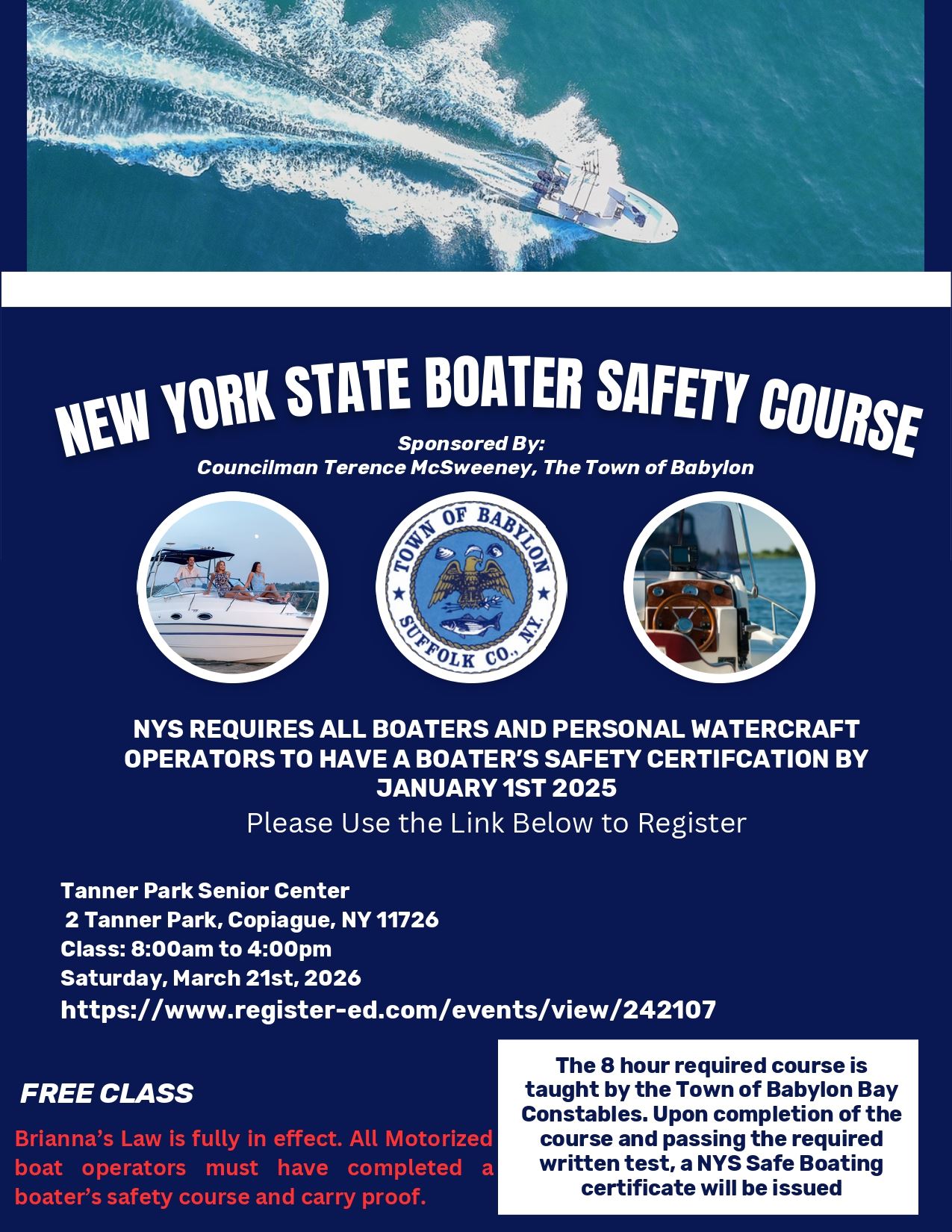 NYS Boater Safety Class-March Class